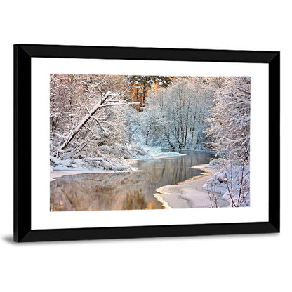 Stream in Snow Wall Art