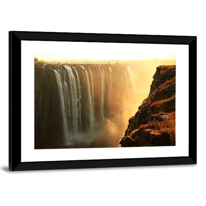Victoria Falls Golden Hour Wall Art as a framed print