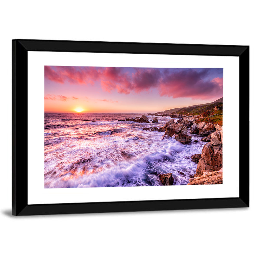 California Coast Sunset Wall Art