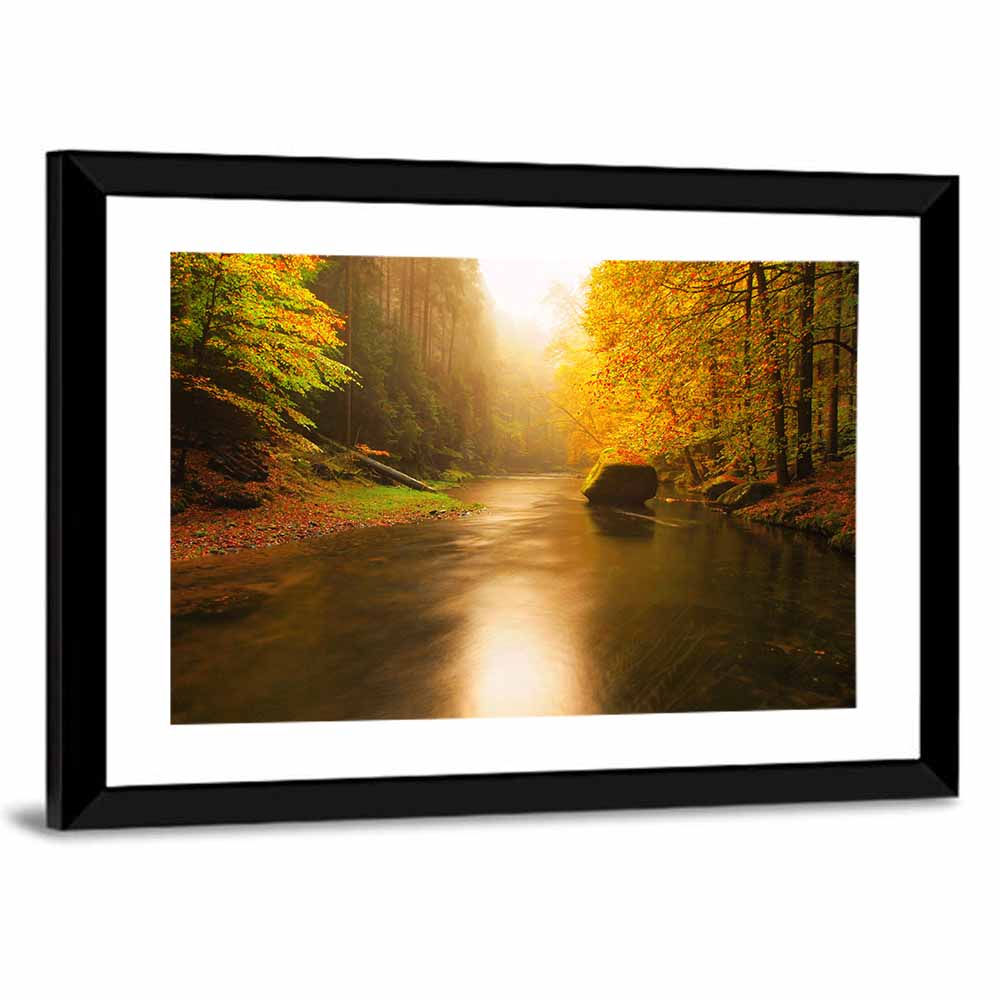 Misty Mountain River Wall Art
