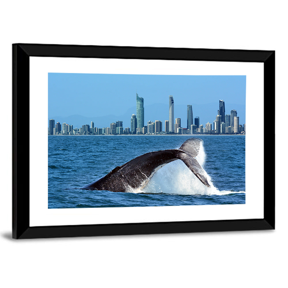Gold Coast Whale and Skyline Wall Art