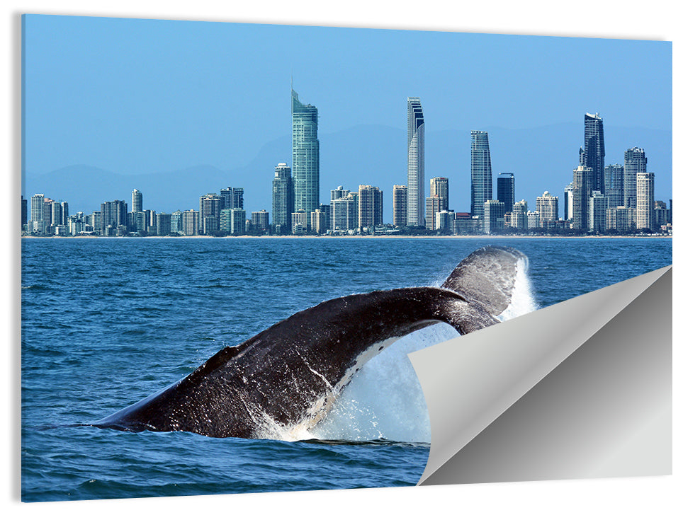 Gold Coast Whale and Skyline Wall Art