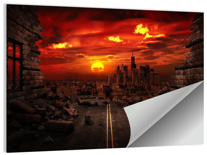 Apocalyptic Sunset Wall Art as a poster print