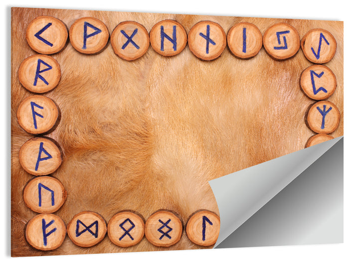 Elder Futhark Rune Frame Wall Art as a poster print