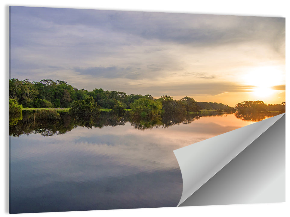 Amazon River Sunset Reflection Wall Art