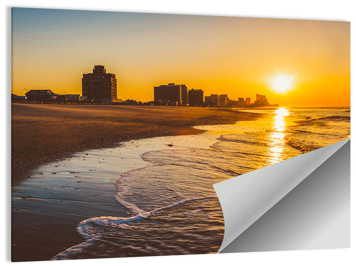 Ventnor Beach Sunrise Reflection Wall Art as a poster print