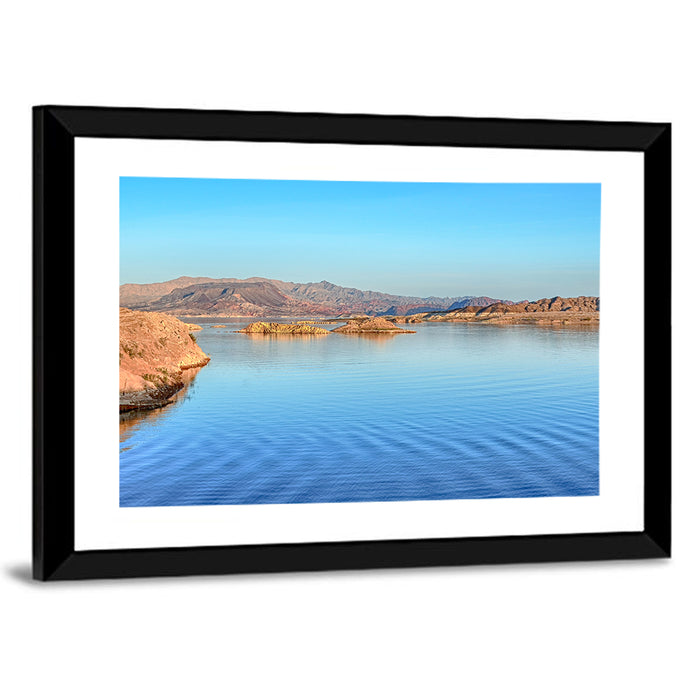 Lake Mead Rocky Shoreline Wall Art as a framed print