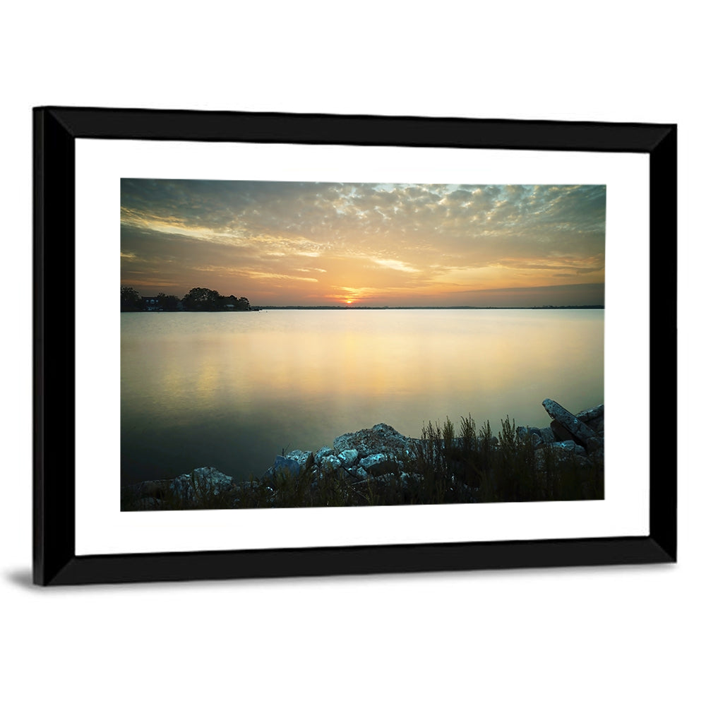 Lake Conroe Sunset Reflection Wall Art