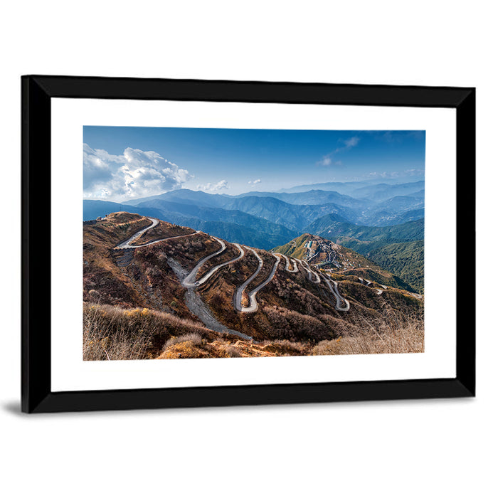 Zuluk Zig-zag Road, Sikkim Wall Art as a framed print