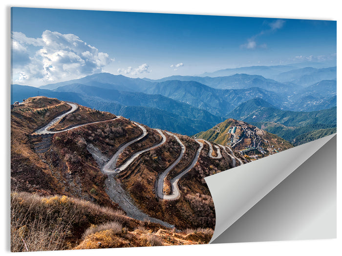Zuluk Zig-zag Road, Sikkim Wall Art as a poster print