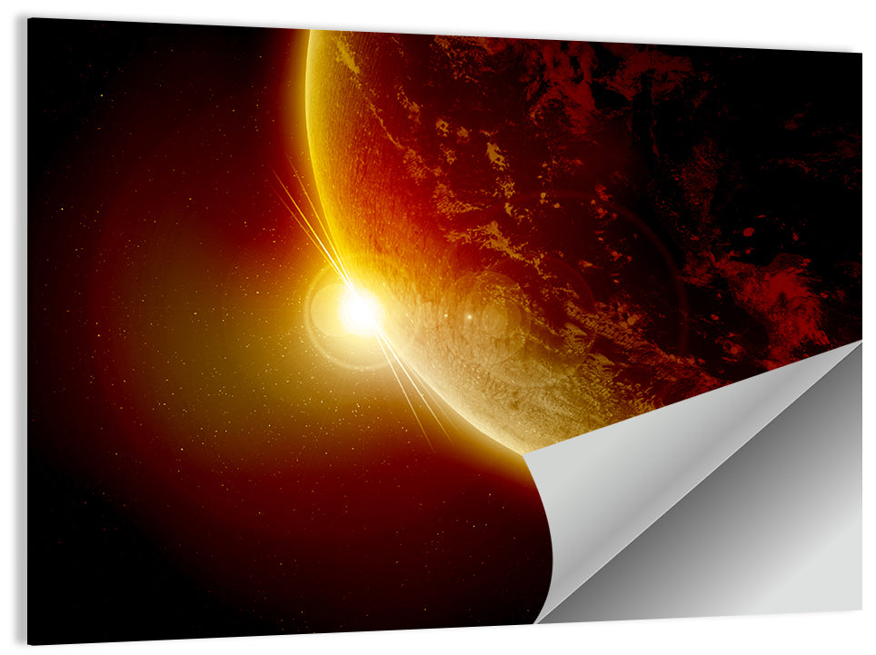 Red Planet Sunrise Limb Flare Wall Art