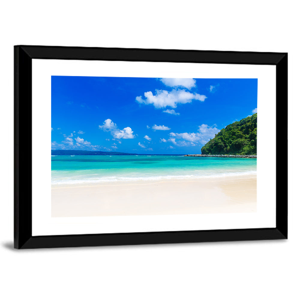 Turquoise Tropical Beach Scene Wall Art