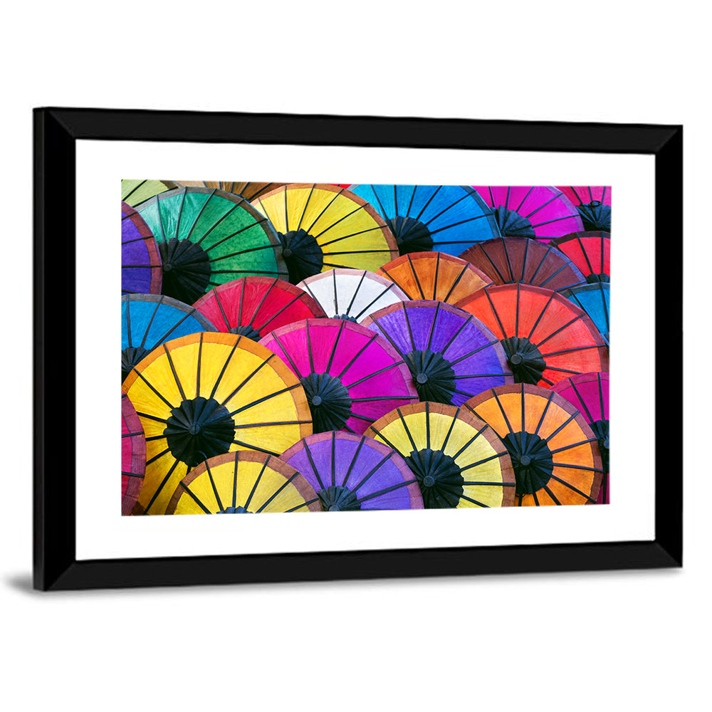 Vibrant Market Parasols Wall Art