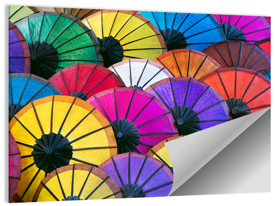 Vibrant Market Parasols Wall Art