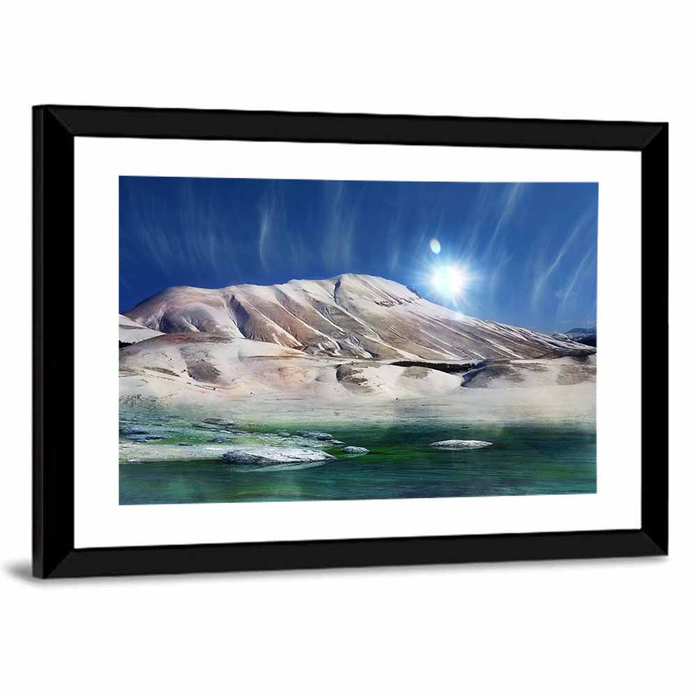 Sunburst Over Winter Mountain Wall Art