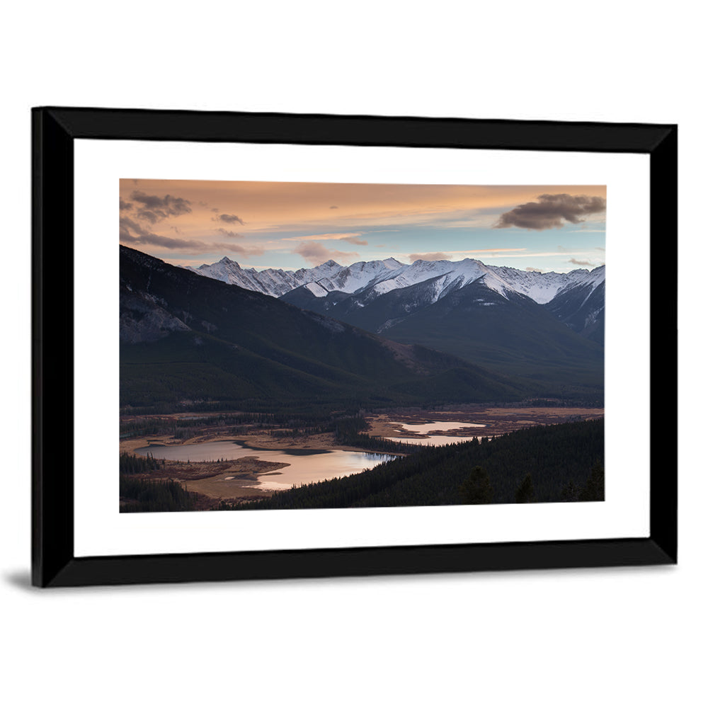 Banff Mountain Lake at Dusk Wall Art