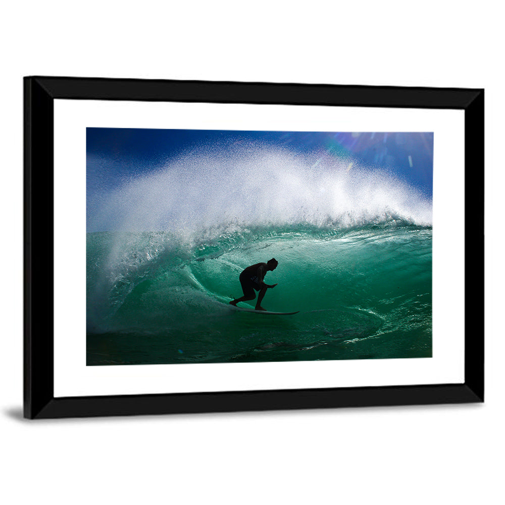 Surfer Inside Barrel Wall Art