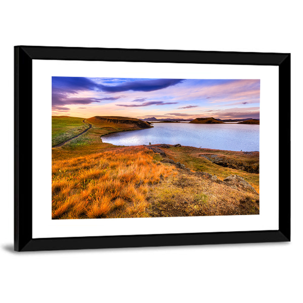 Sunset Over Lake Myvatn Wall Art