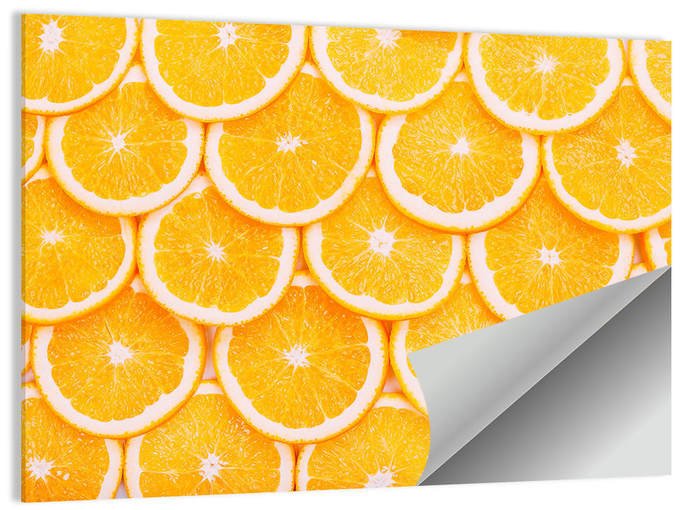 Orange Slice Grid Pattern Wall Art