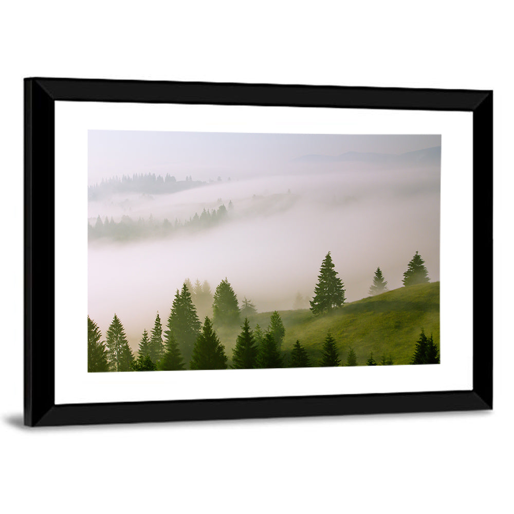 Summer Mist Over Green Hills Wall Art