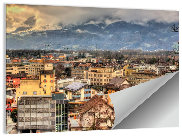 Vaduz Autumn Cityscape Wall Art as a poster print