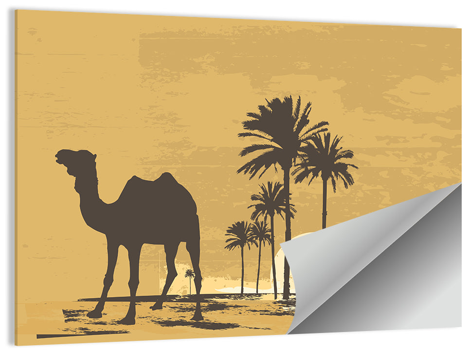 Giza Camel Silhouette Wall Art