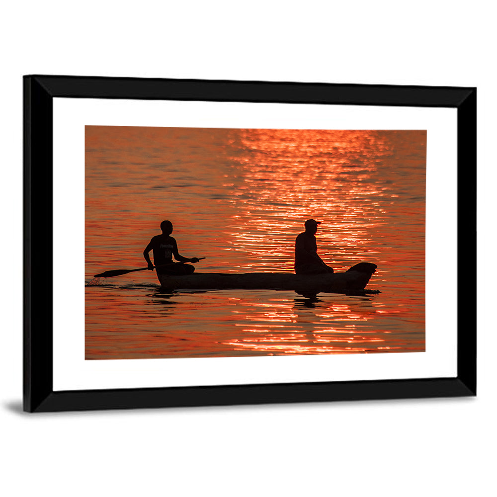 Sailing Boat at Sunset Wall Art