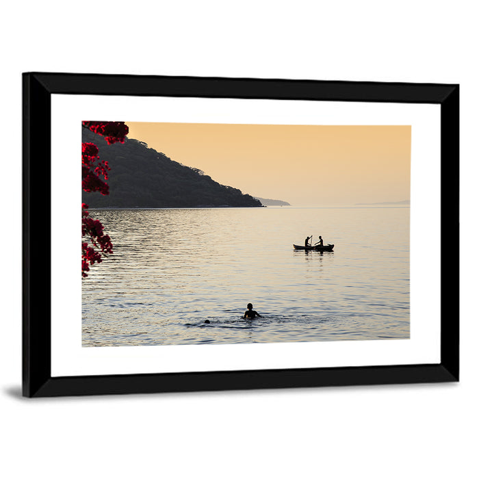 Lake Malawi Golden Hour Wall Art as a framed print