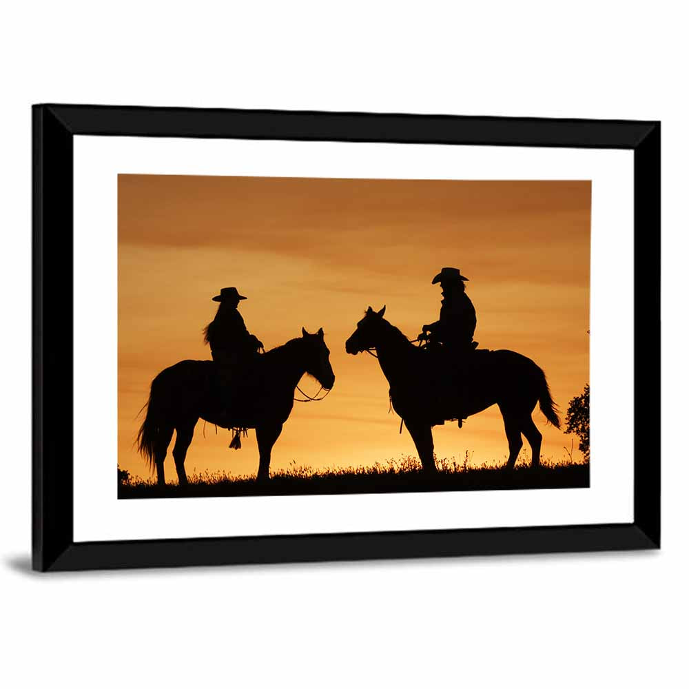Horse Riders at Sunset Wall Art