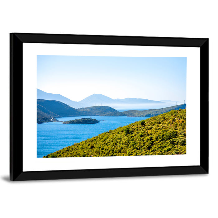 Porto Palermo Bay with Ali Pasha Castle Wall Art as a framed print