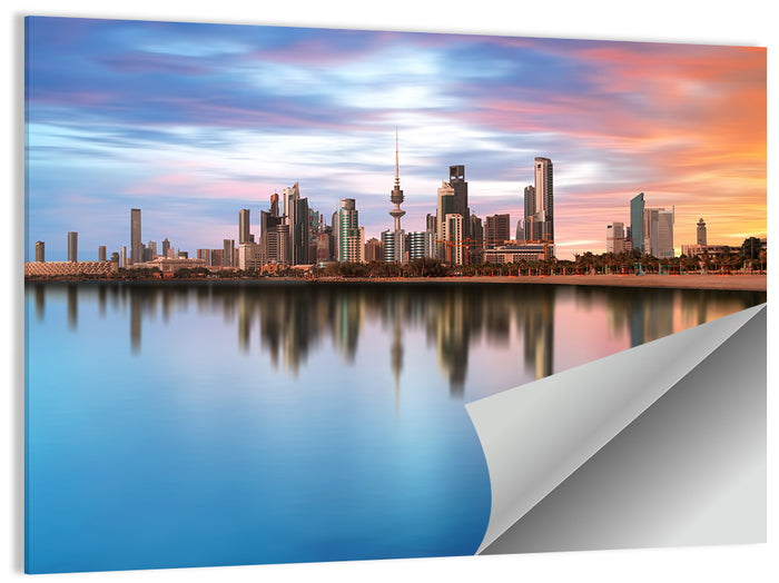 Kuwait City Skyline at Sunset Wall Art as a poster print