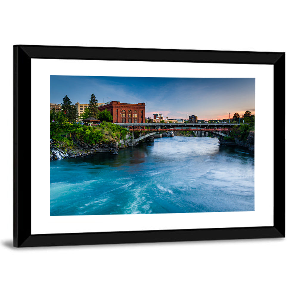 Spokane River at Twilight Wall Art