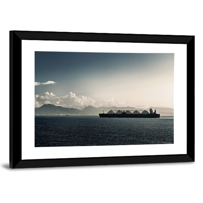 Lng Tanker at Sea Wall Art as a framed print