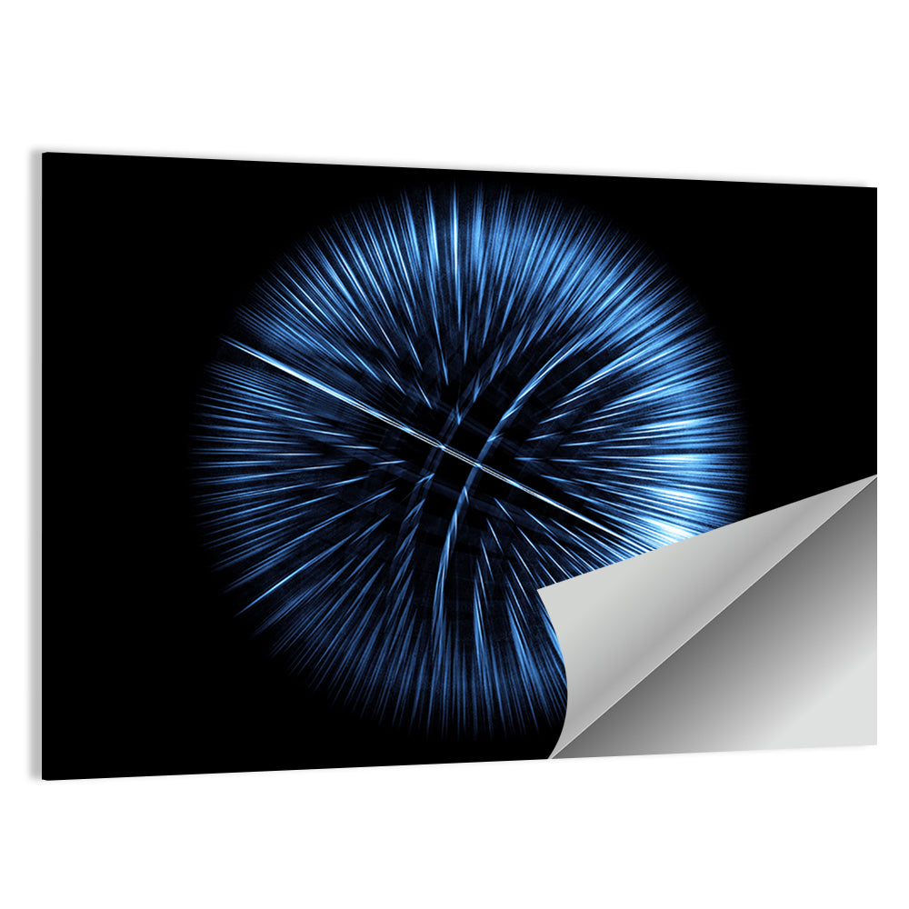Glowing Blue Textured Sphere Wall Art
