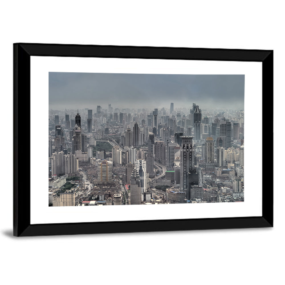 Shanghai Layered Skyline Wall Art
