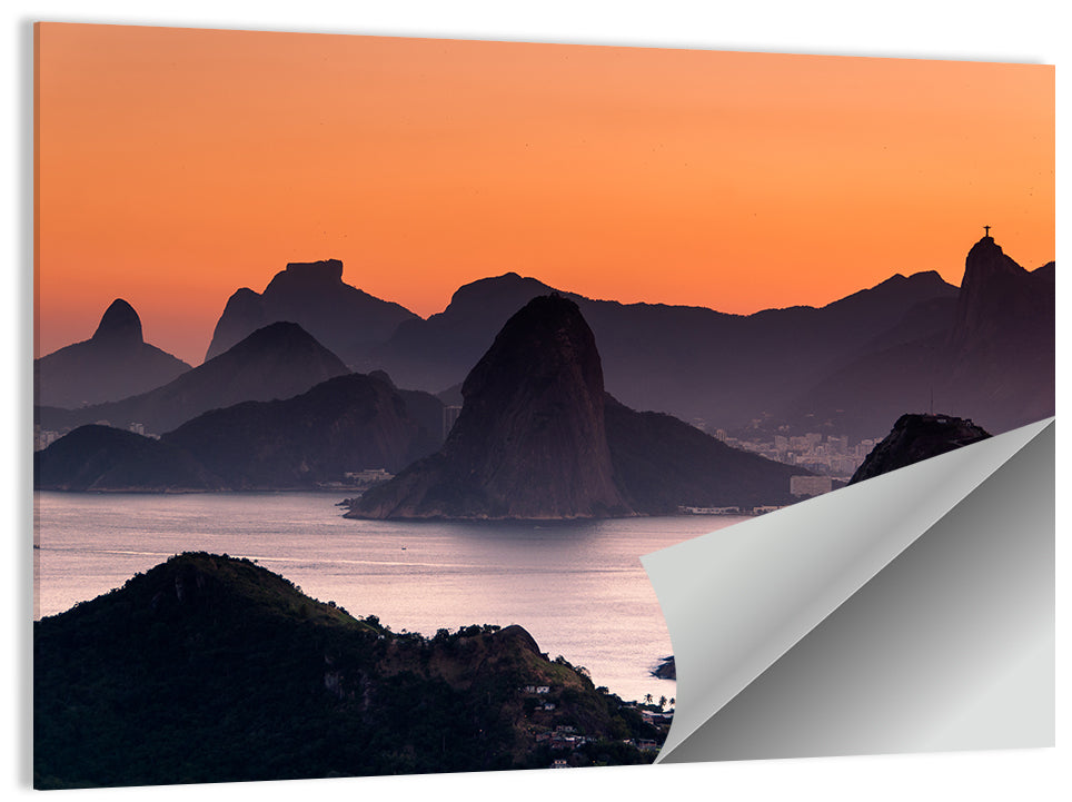Sugarloaf and Corcovado at Sunset Wall Art