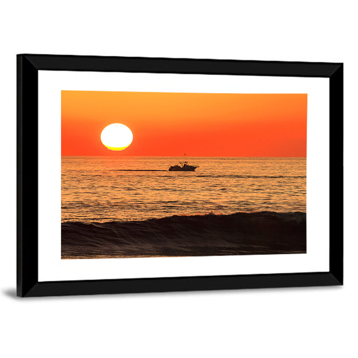 Oceanside Beach California Sunset Wall Art as a framed print