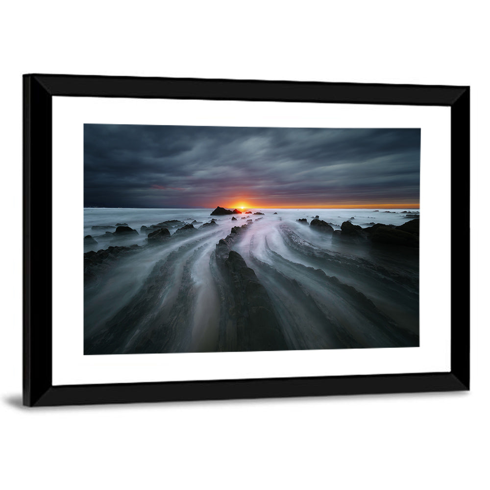 Barrika Beach Dusk Wall Art