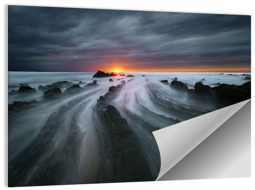Barrika Beach Dusk Wall Art