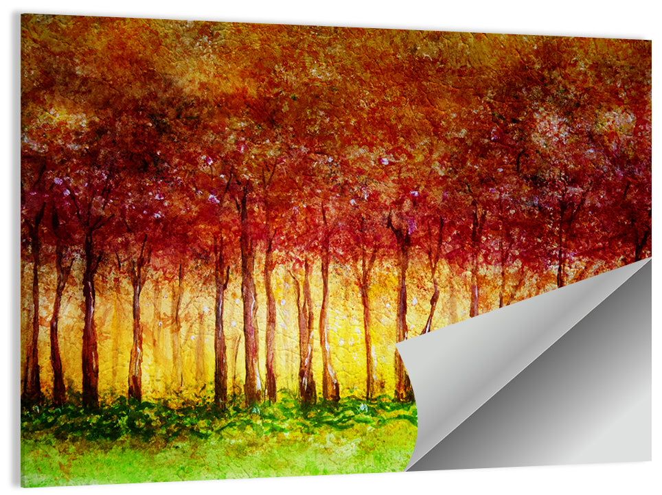 Trees Row Abstract Wall Art