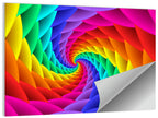 Rainbow Spiral Vortex Tunnel Wall Art