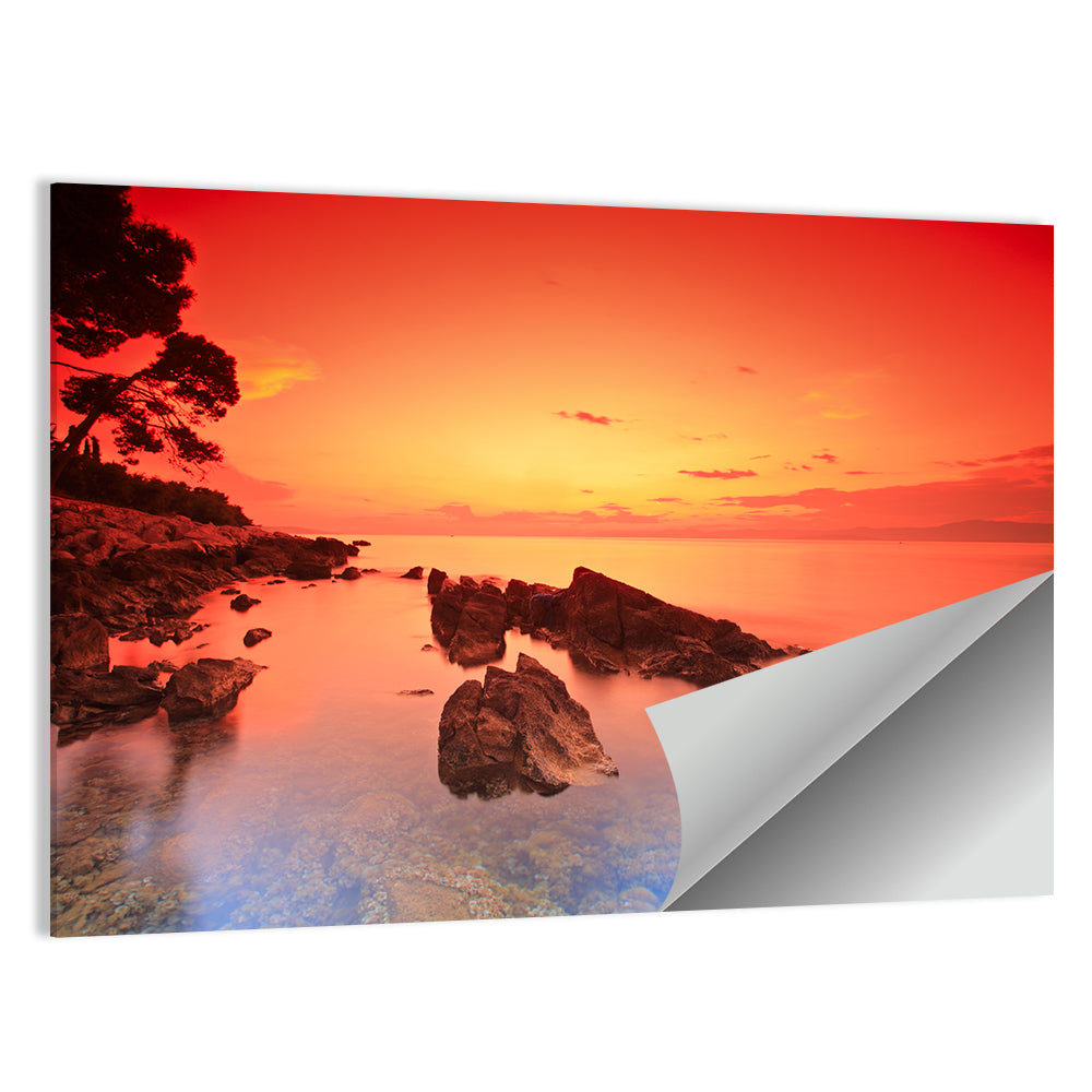 Brac Island Fiery Sunset Wall Art
