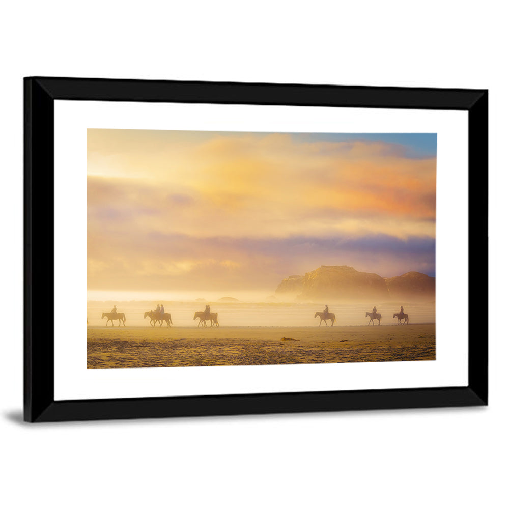 Misty Beach Horseback Riders Wall Art