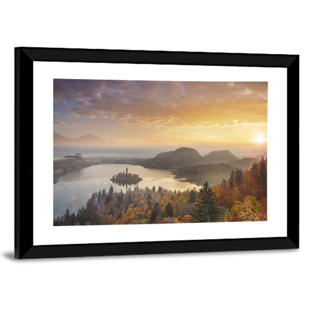 Autumn Morning at Lake Bled Wall Art