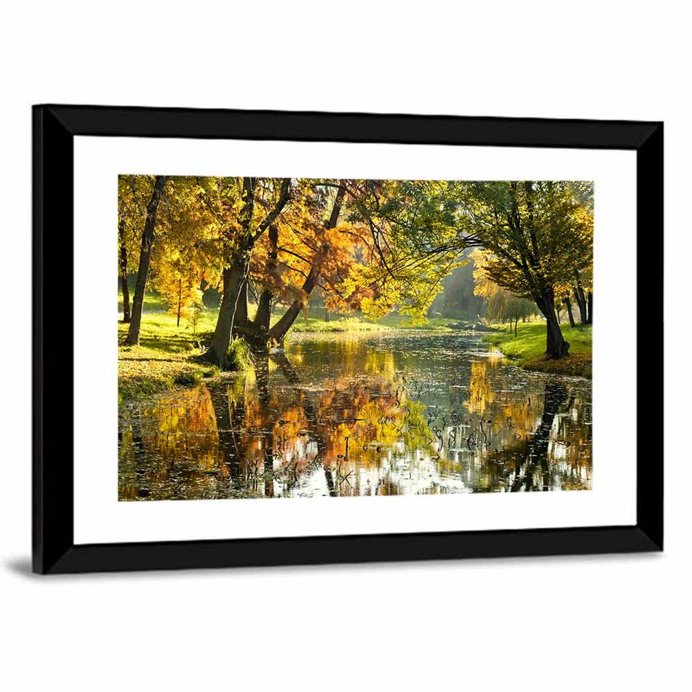 Autumn Canal Landscape Wall Art