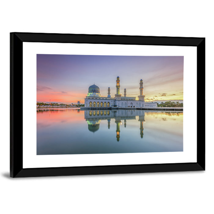 Kota Kinabalu City Mosque at Sunrise Wall Art as a framed print
