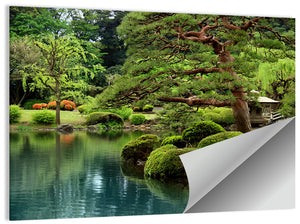 Pond & Bonzai Trees Wall Art