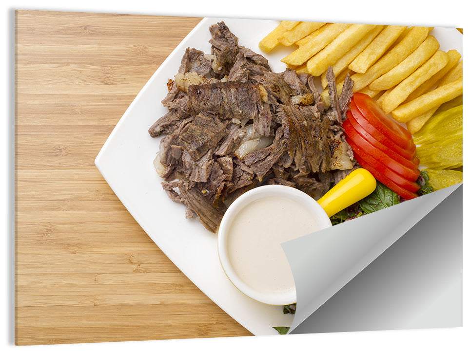 Beef with Fries Dish Wall Art