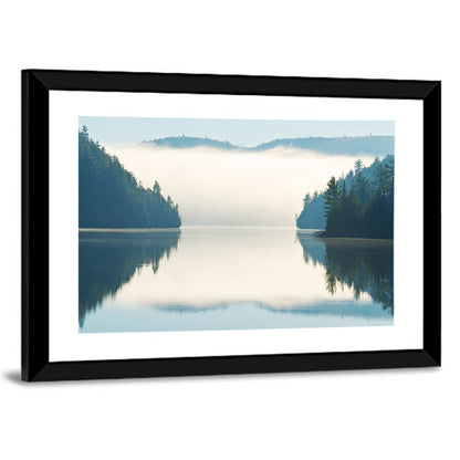 Foggy Lake Morning Wall Art