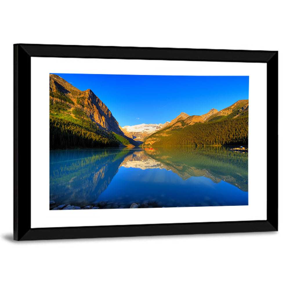 Lake Louise Canoe Reflection Wall Art